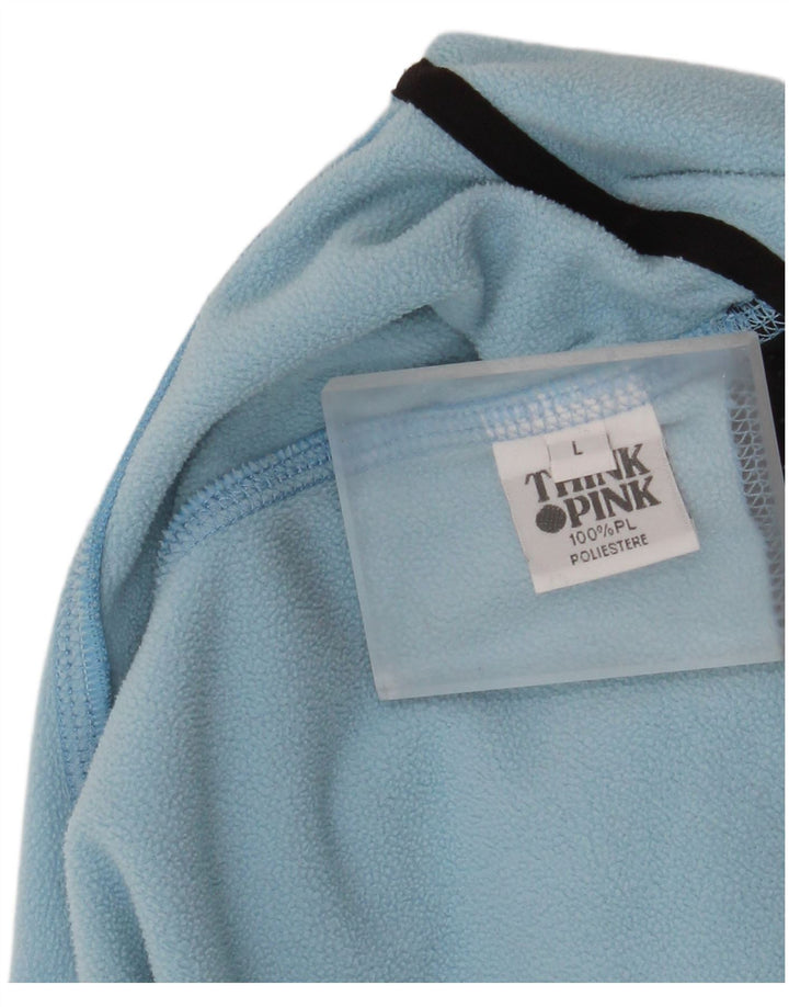 Think Pink Womens Hooded Bomber Jacket UK 16 Large Blue Polyester