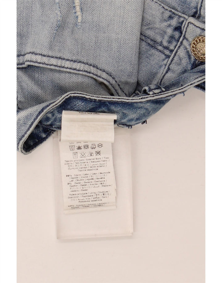 Liu Jo Womens Distressed Mini Denim Skirt W28 Medium Blue Cotton