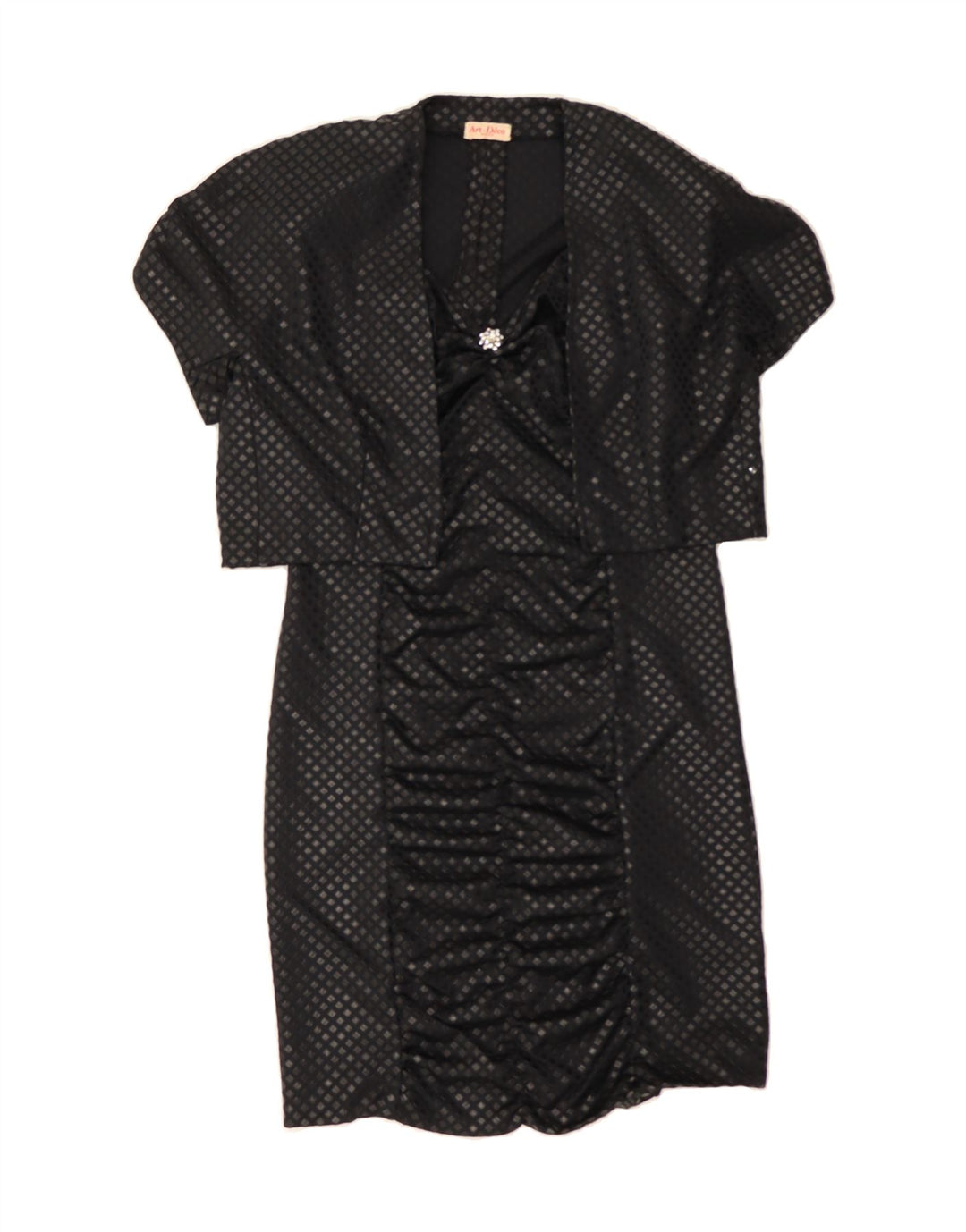 VINTAGE Womens 2 Piece Set UK 12 Medium Black Argyle/Diamond Vintage Vintage and Second-Hand Vintage from Messina Hembry 