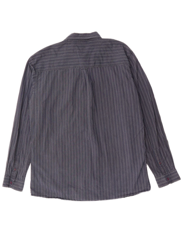 Camisa masculina Lee 2XL algodão listrado azul marinho