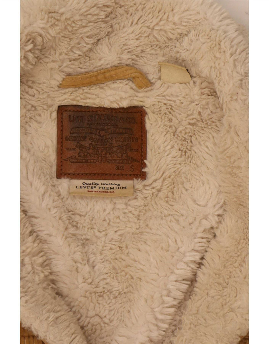 Giacca da donna in velluto a coste Sherpa oversize corta Levi's UK 10 Small Beige