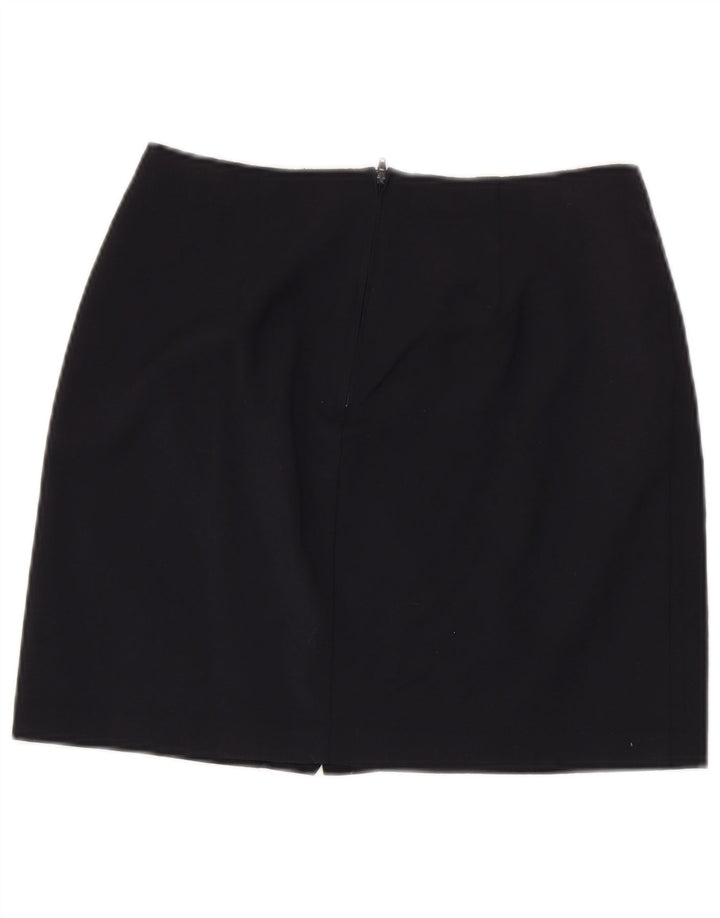 Minifalda Benetton Mujer IT 44 Medium W28 Lana Virgen Azul Marino