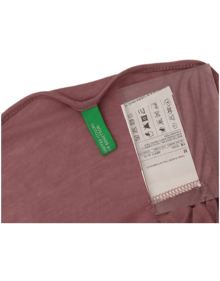 BENETTON Top supradimensionat pentru femei cu mânecă lungă UK 14 Roz mediu Modal