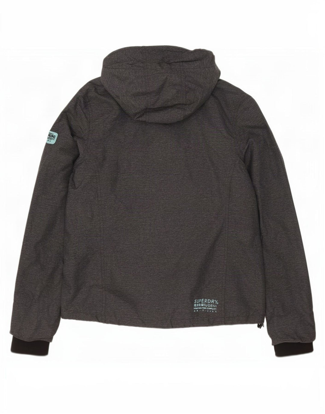 Superdry γυναικείο μπουφάν βροχής με κουκούλα UK 16 Large Grey Nylon