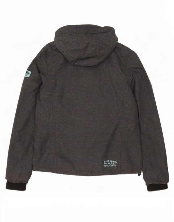 Superdry γυναικείο μπουφάν βροχής με κουκούλα UK 16 Large Grey Nylon