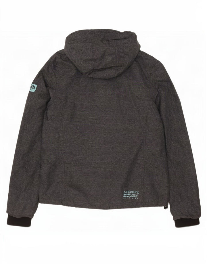 Superdry γυναικείο μπουφάν βροχής με κουκούλα UK 16 Large Grey Nylon