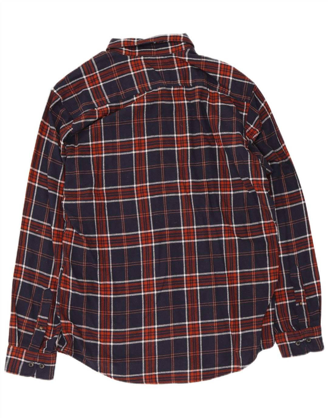 Jack & Jones Mens Flannel Shirt XL Navy Blue Check Cotton