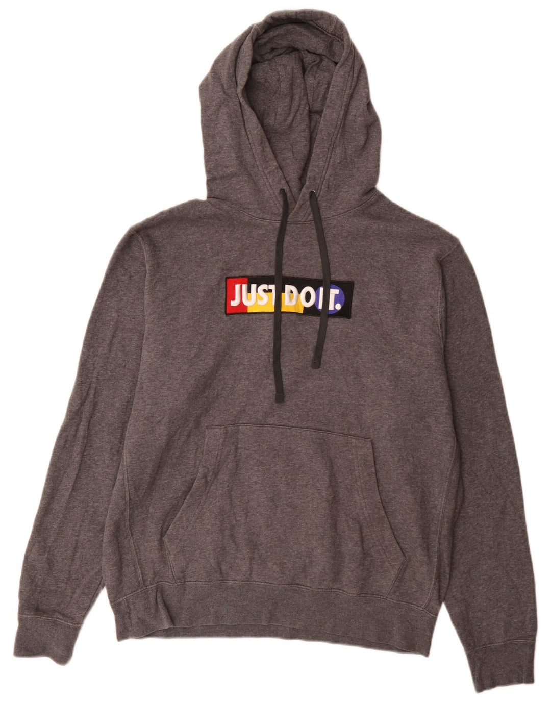 Nike Mens Graphic Hoodie Jumper Medium Grey Cotton