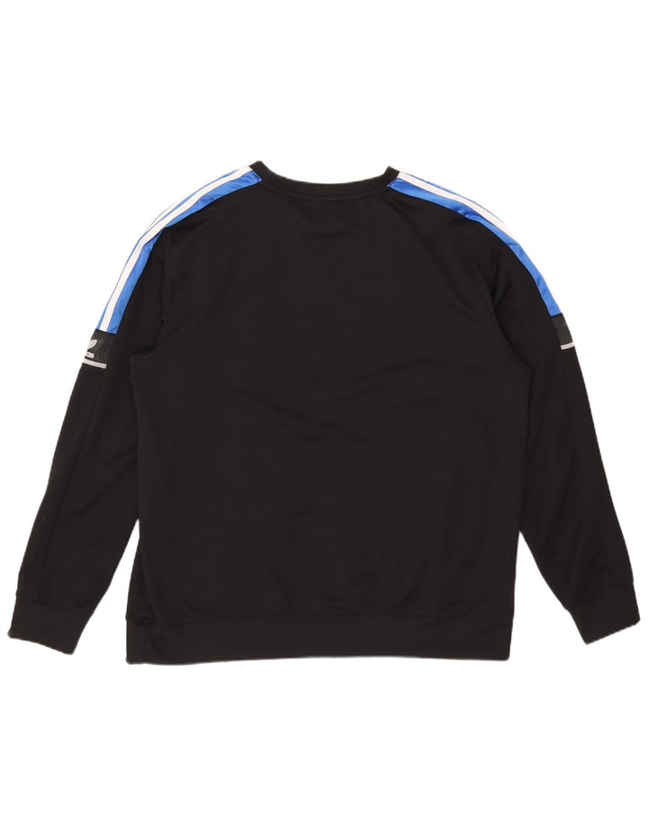 Adidas Mens Graphic Sweatshirt Jumper XL Black Colourblock Polyester