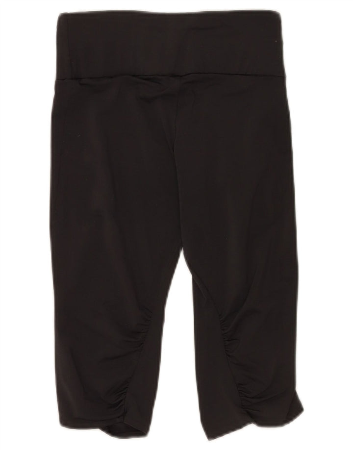 Adidas Womens Capri Leggings UK 12 Medium Black Polyester Sports