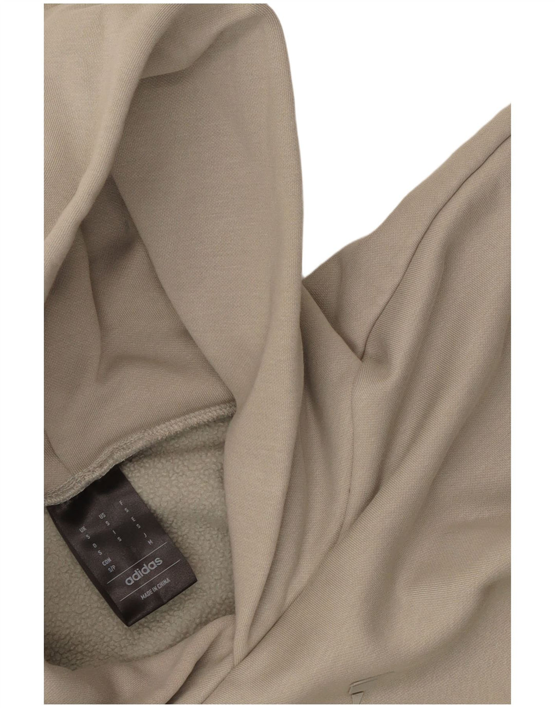 Adidas Mens Graphic Oversized Hoodie Jumper Small Beige