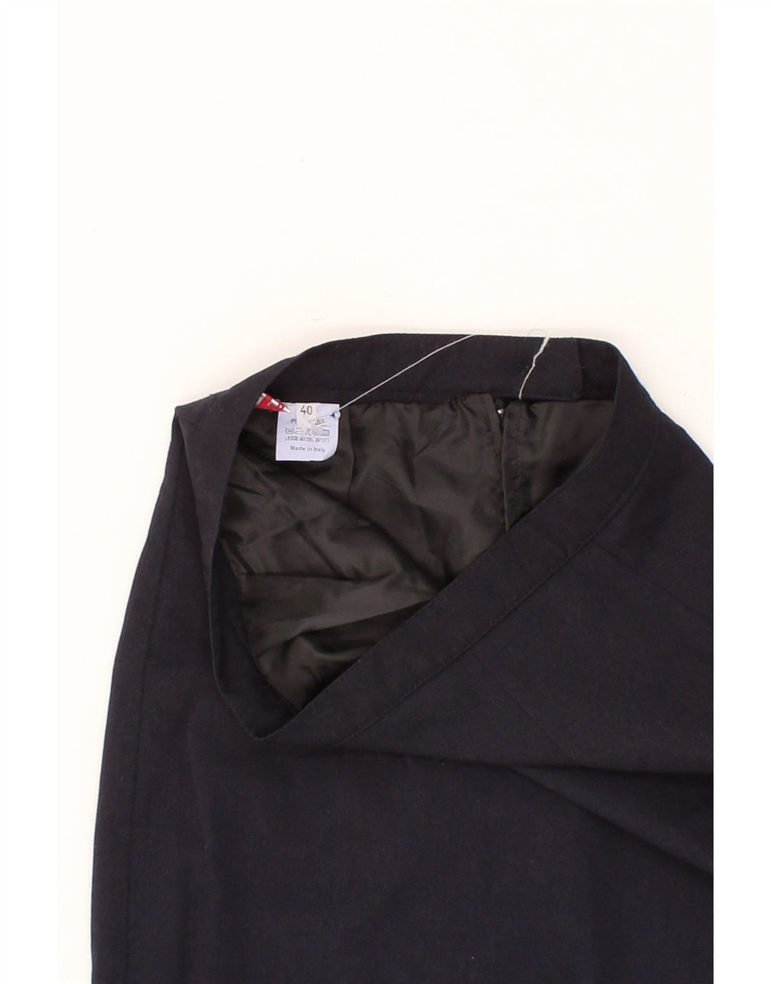 VINTAGE Womens Straight Skirt IT 40 Small W26 Navy Blue Wool Vintage Vintage and Second-Hand Vintage from Messina Hembry 