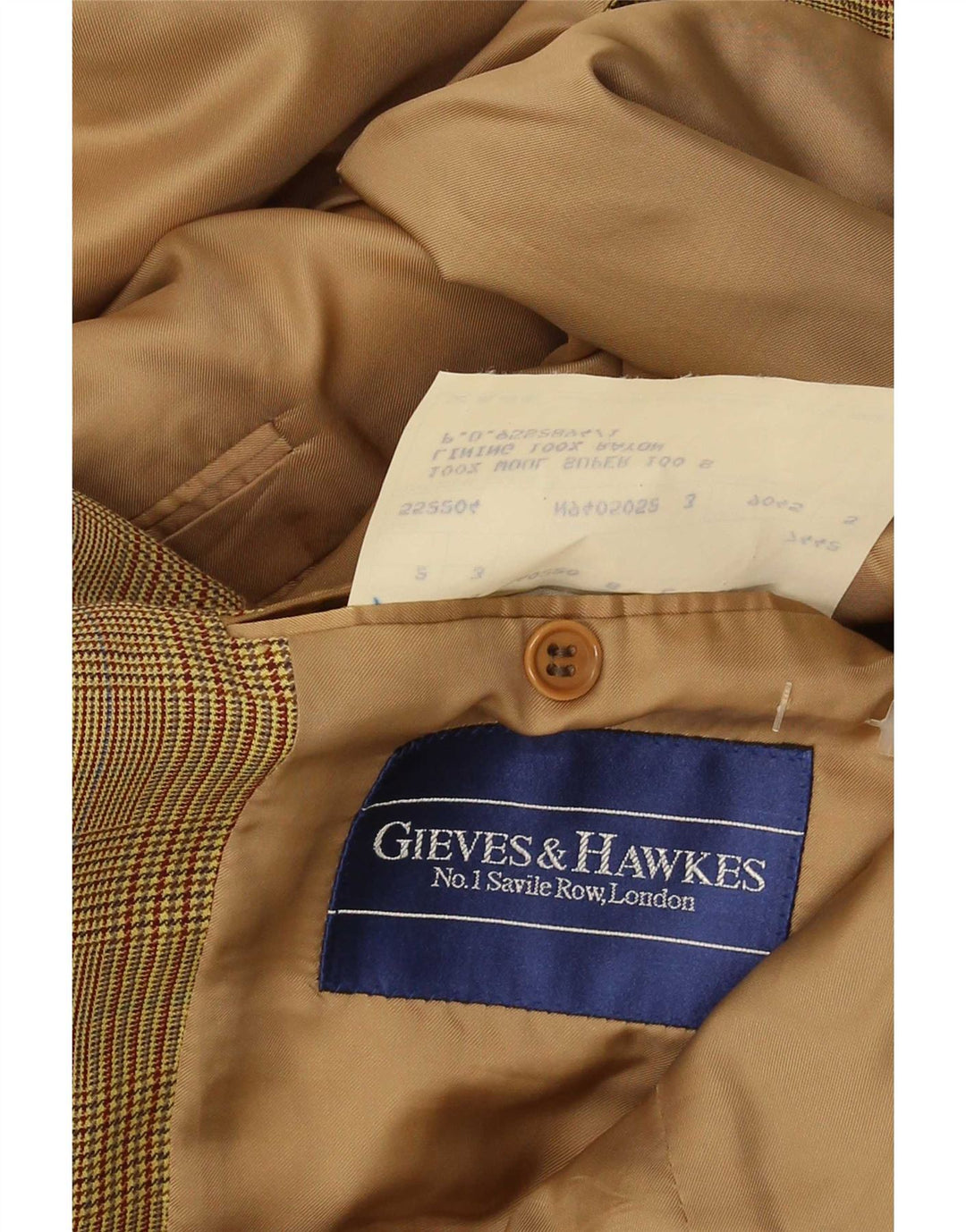 Gieves & Hawkes Mens 2 Button Blazer Jacket UK 42 XL Brown Houndstooth Wool