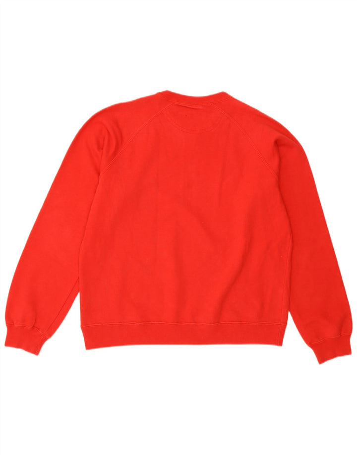 Champion Womens Graphic Sweatshirt Jumper UK 14 Medium Red Cotton