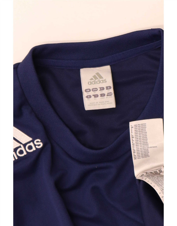 T-shirt Adidas Climalite da uomo Top XL in poliestere blu navy