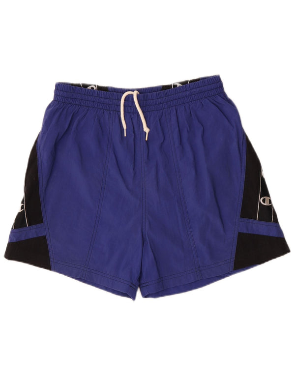 Champion Herre grafiske sportsshorts Large Blue Colourblock Polyamid Sports