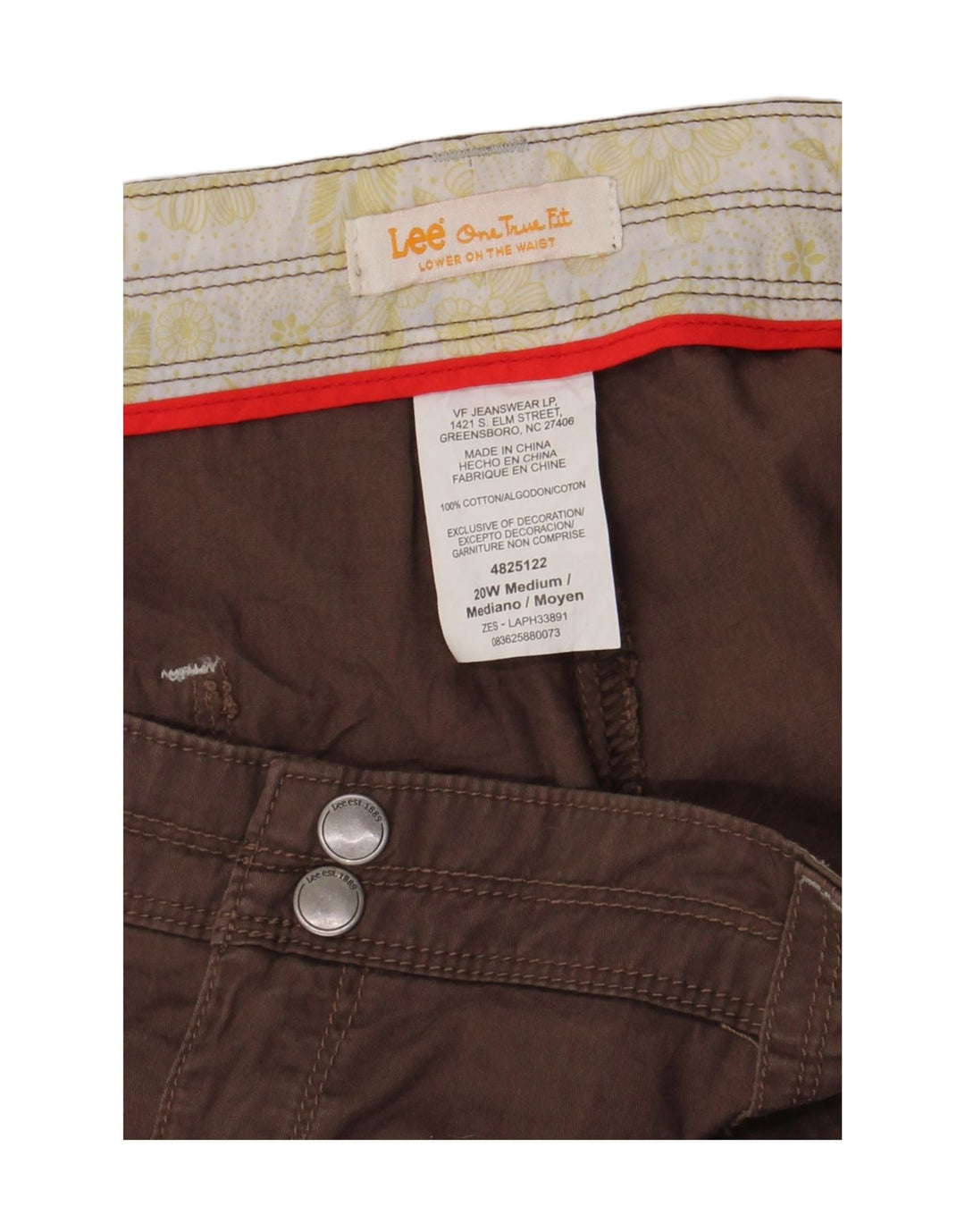 Lee Womens Plus Size Cargo Shorts US 20 XL W40 Brun Bomuld