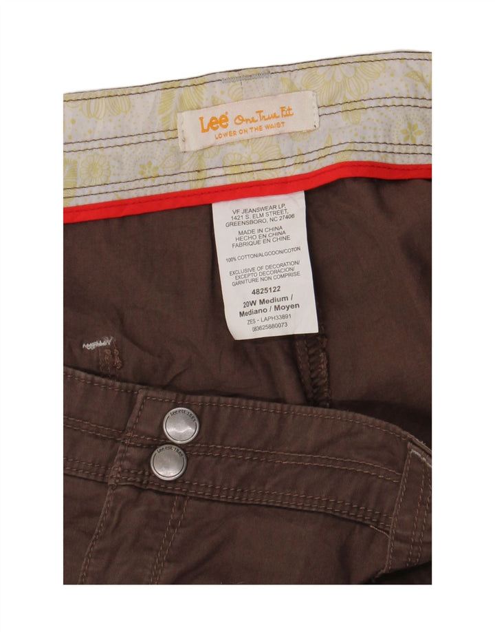 Lee Womens Plus Size Cargo Shorts US 20 XL W40 Brun Bomuld