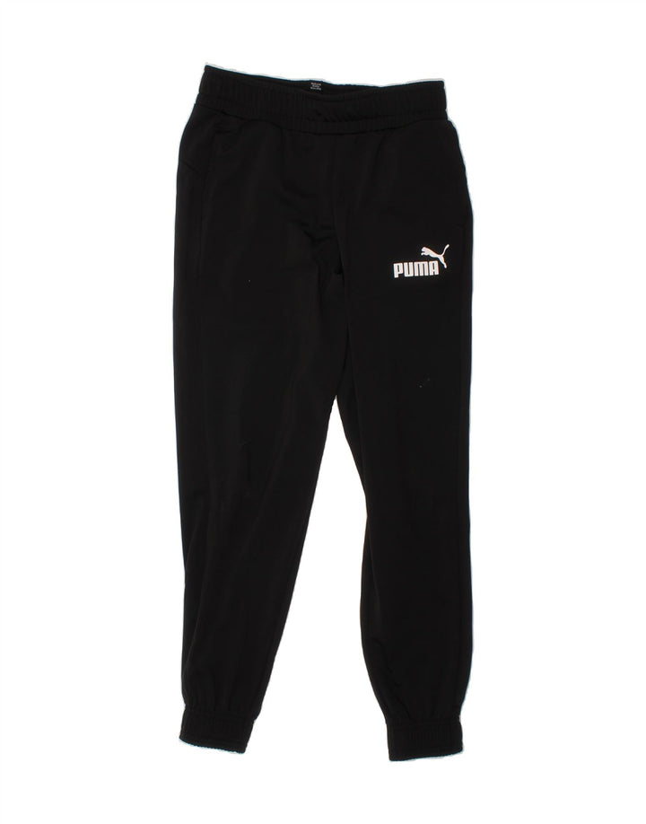 PUMA Boys Tracksuit Trousers Joggers 9-10 Years  Black Polyester Vintage Puma and Second-Hand Puma from Messina Hembry 