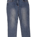 M&Co Womens Cropped Jeans UK 12 Medium W30 L25 Blue Cotton