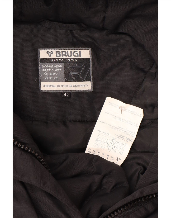 Brugi Veste matelassée à capuche surdimensionnée pour femme UK 10 Petit Noir Polyester