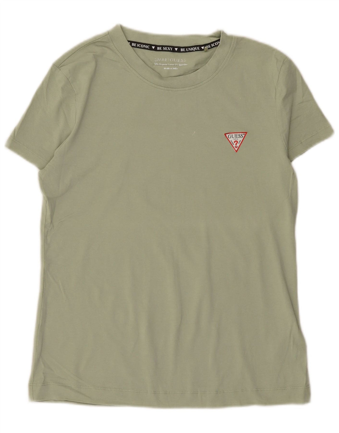 Guess Womens T-Shirt Top UK 12 Medium Green Cotton