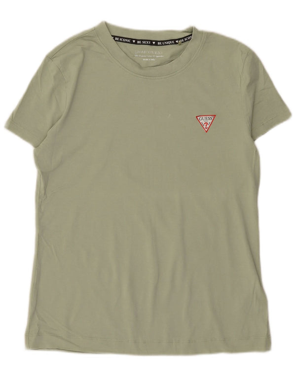 Guess T-Shirt Femme Top UK 12 Coton Vert Moyen