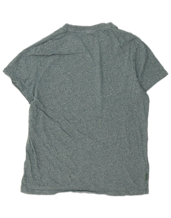 Superdry Mens T-Shirt Top Large Green Flecked Cotton