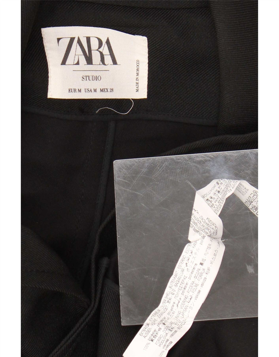 Zara Womens Oversized 2 Button Blazer Jacket UK 14 Medium Black Polyester