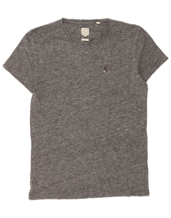 Jack Wills Mens Slim Fit T-Shirt Top Small Grey Flecked Cotton