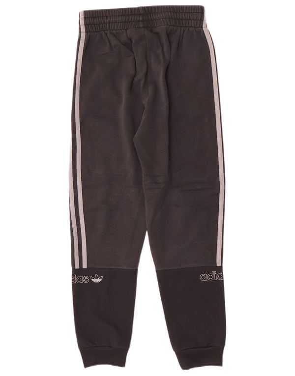 Adidas Boys Tracksuit Trousers Joggers 11-12 Years Black Colourblock