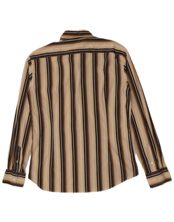 Ted Baker Mens Shirt Size 6 2XL Beige Striped Cotton