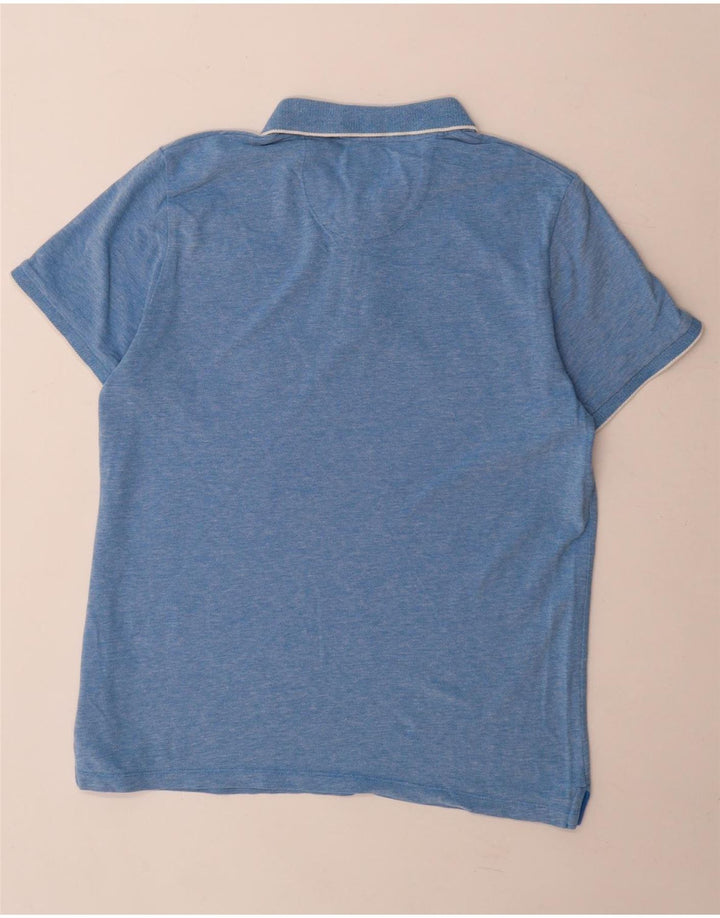 Wrangler Mens Polo Shirt Large Blue Cotton