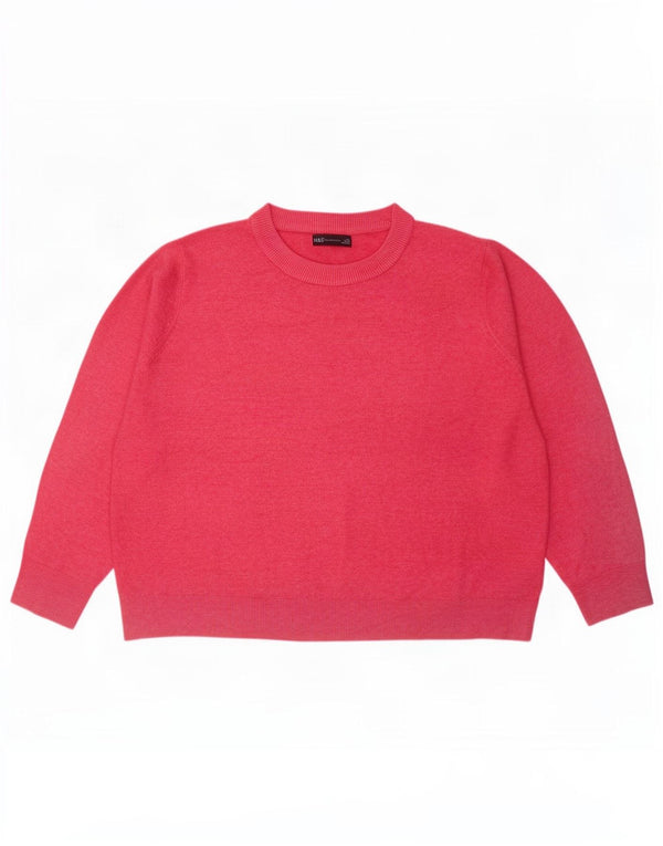 Marks & Spencer Pulover supradimensionat pentru femei cu gâtul turnat, UK 18 XL, roz