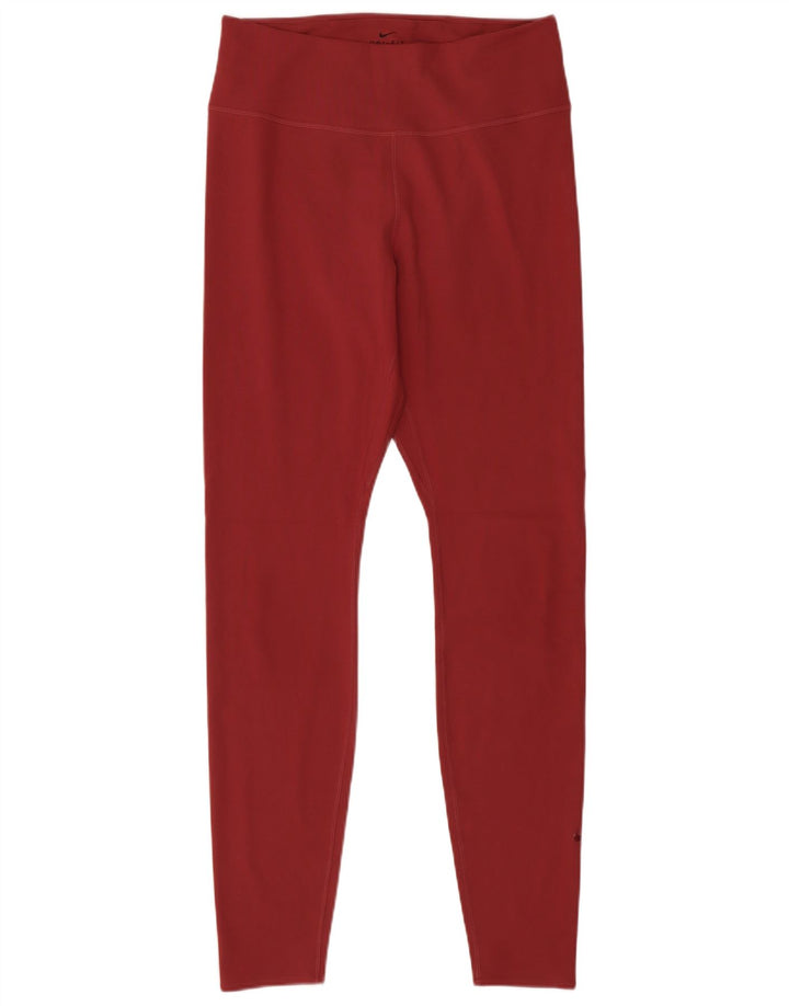 Nike Dame Leggings UK 12 Medium Burgundy Polyester