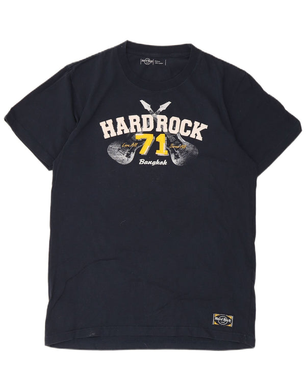 T-shirt grafica da uomo Bangkok Hard Rock Cafe, cotone medio blu navy