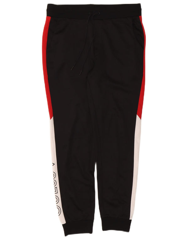 Guess Mens Graphic Tracksuit Trousers Joggers Medium Black Colourblock
