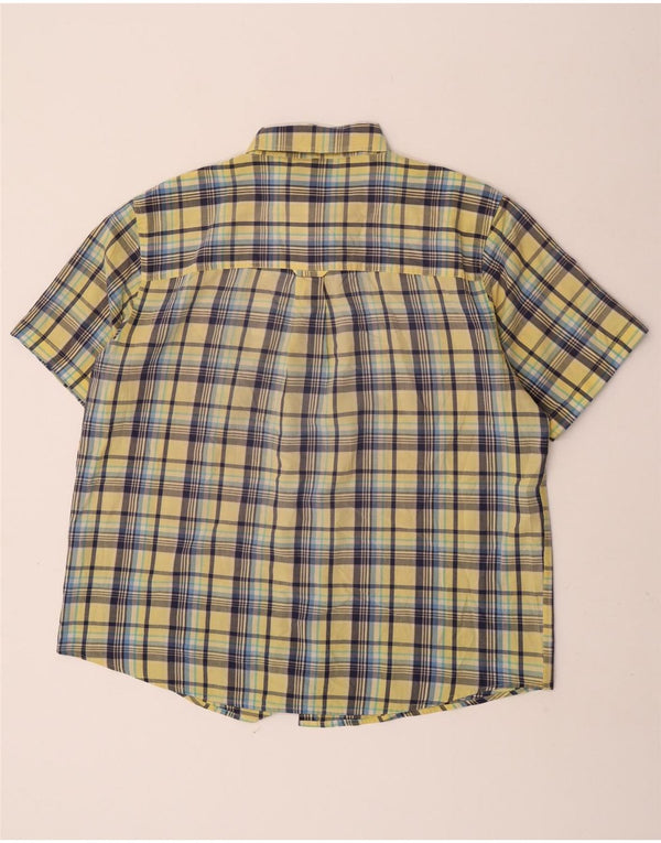 Chaps Camisa Manga Corta Hombre XL Algodón Cuadros Amarillos