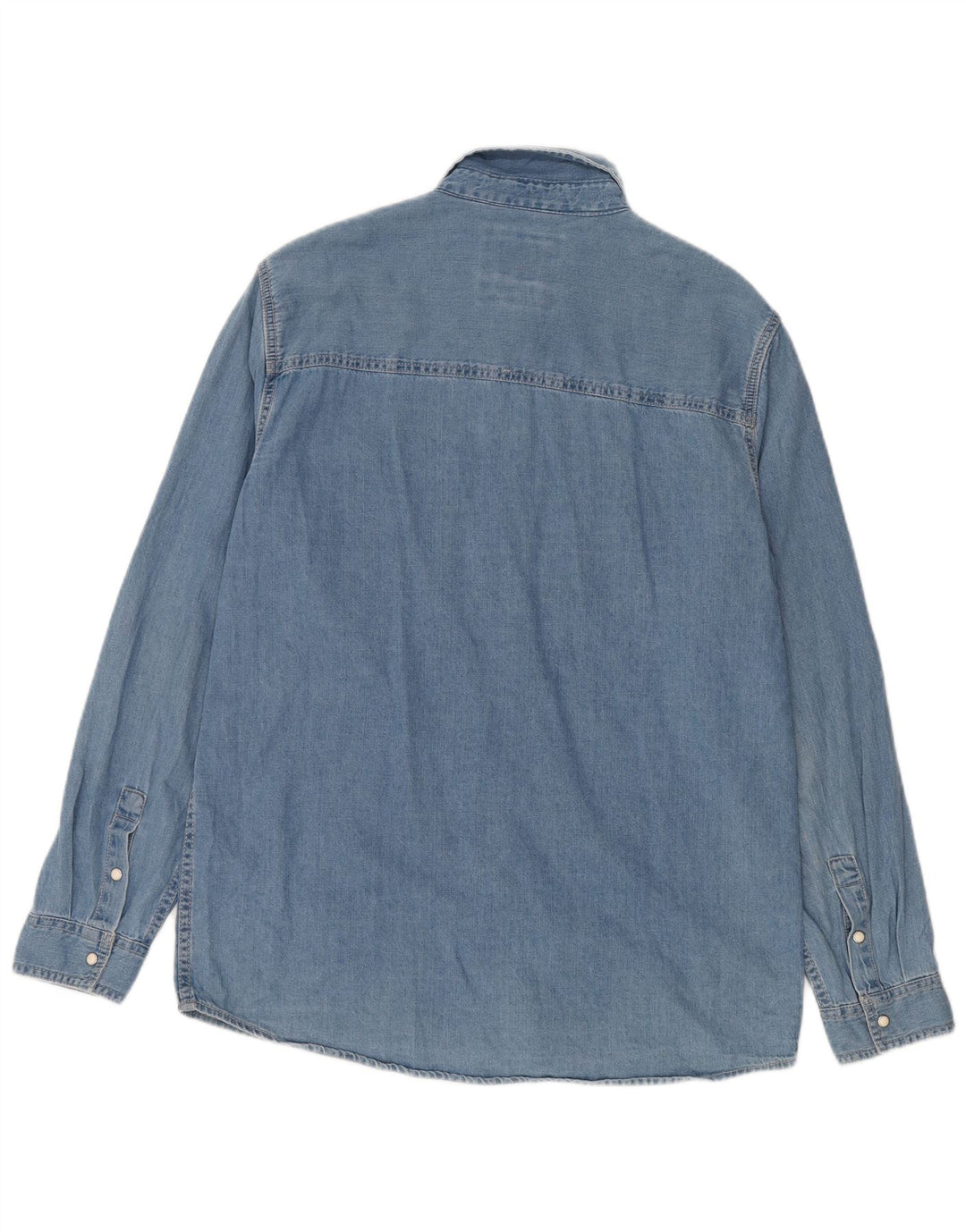 Zara Mens Denim Shirt Large Blue Cotton