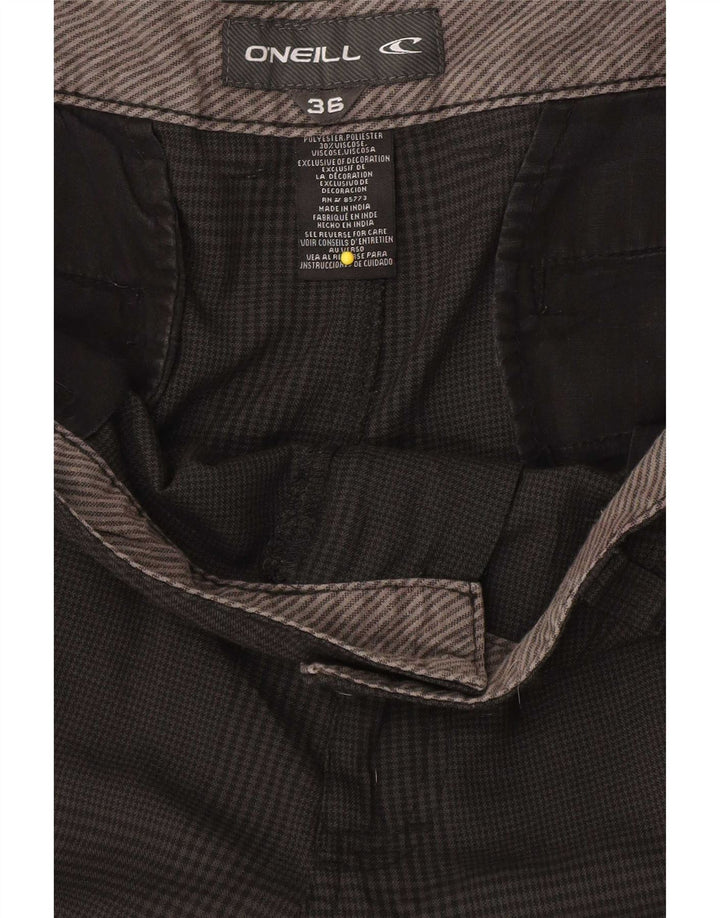 O'Neill Pantalones cortos chinos para hombre W36 Poliéster a cuadros negros grandes