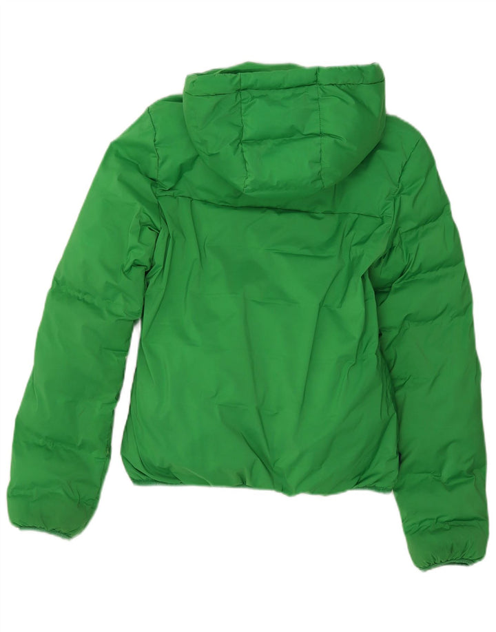 Superdry Mujer Chaqueta Acolchada Con Capucha UK 8 Small Verde Poliéster
