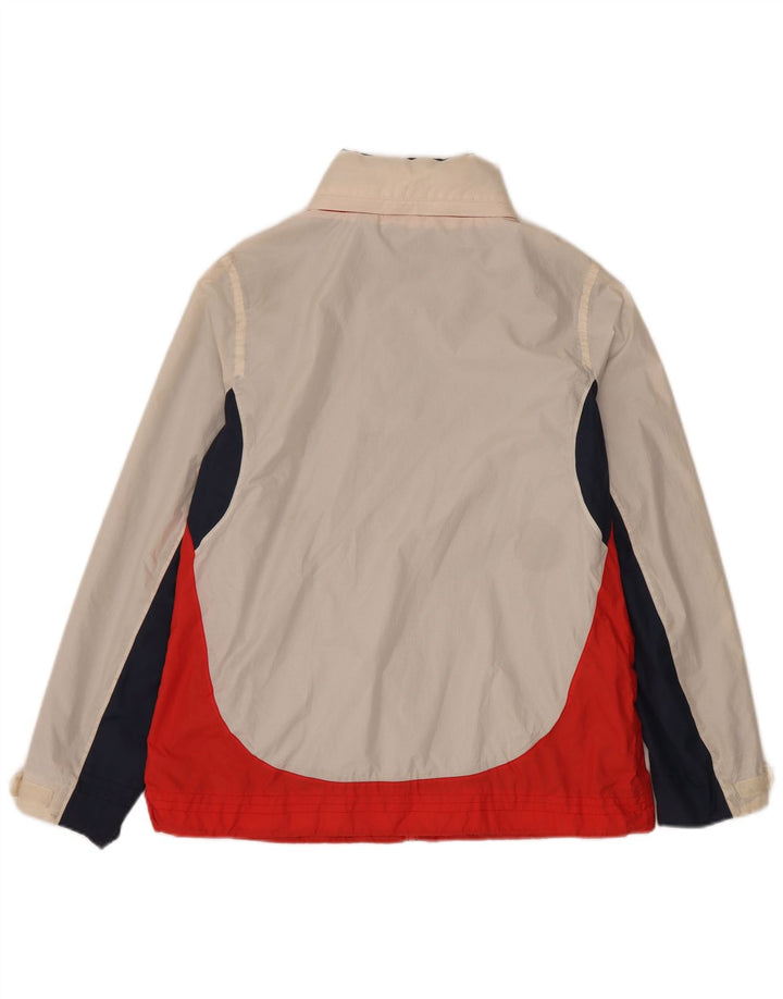 Weird Fish Womens Hooded Windbreaker Jacket UK 14 Large White Colourblock