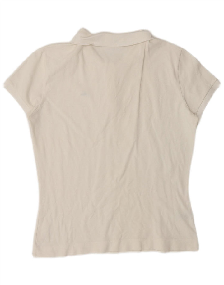 LACOSTE Womens Polo Shirt Size 44 Large White Cotton