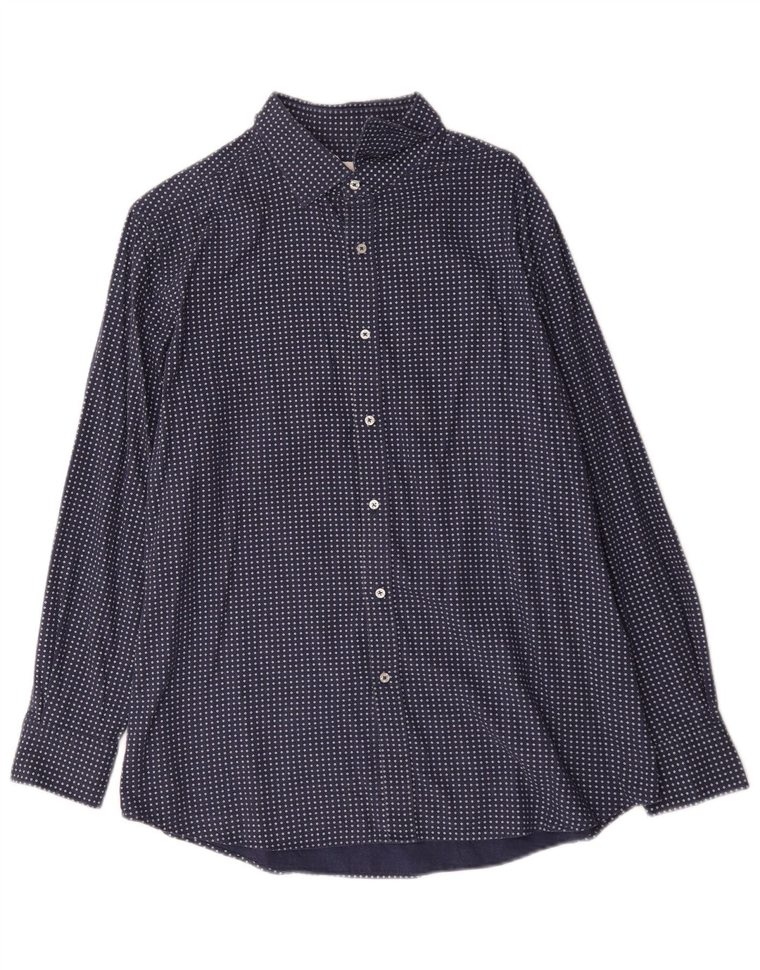 Massimo Dutti Mens Shirt XL Blue Geometric Cotton