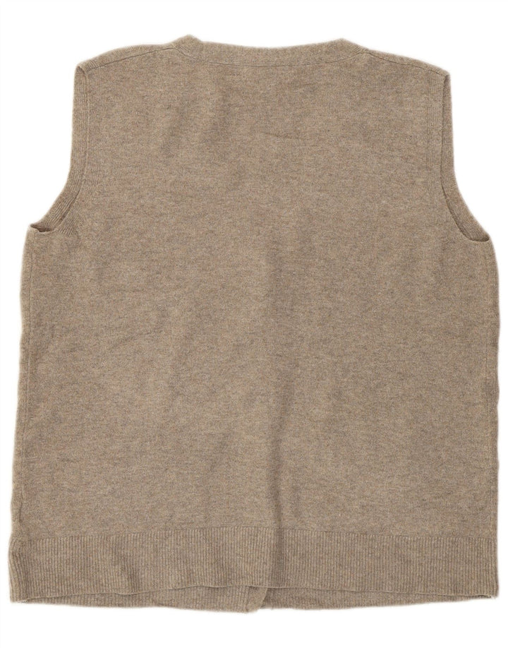Maglione cardigan senza maniche da donna Marks & Spencer UK 16 grande grigio