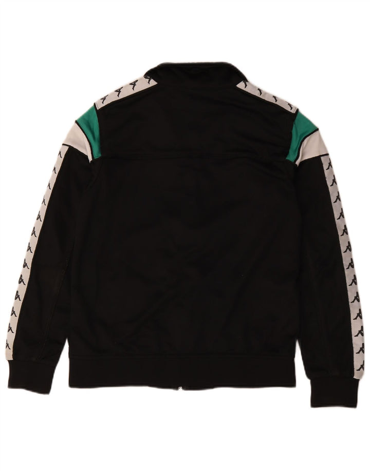 Kappa Boys Graphic Tracksuit Top Jacket 13-14 Years Black Colourblock
