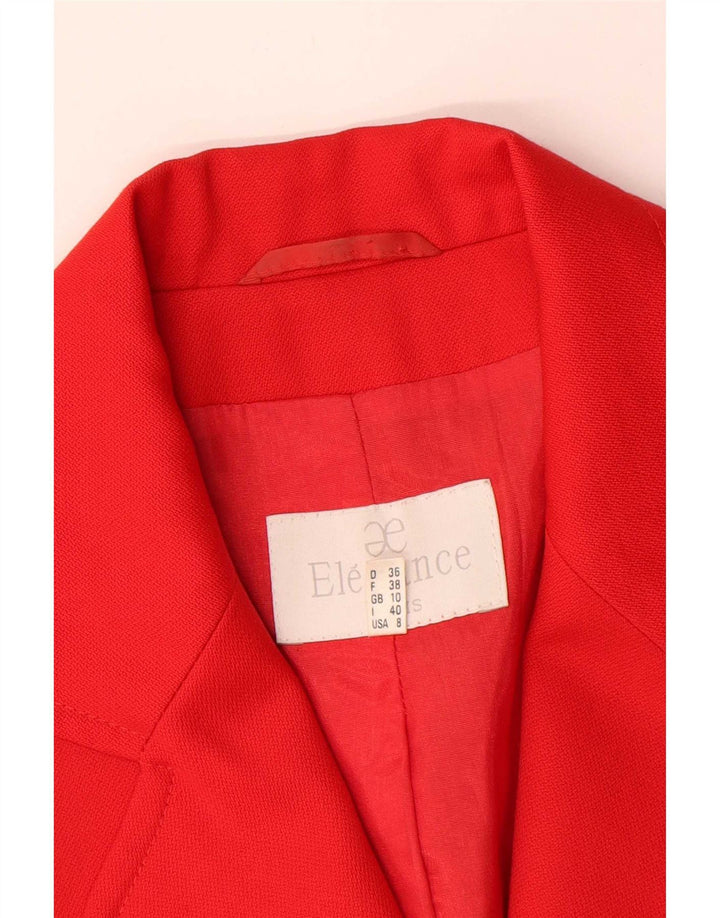 Elegance Damen-Blazer mit 4 Knöpfen, UK 10, Größe S, rote Schurwolle