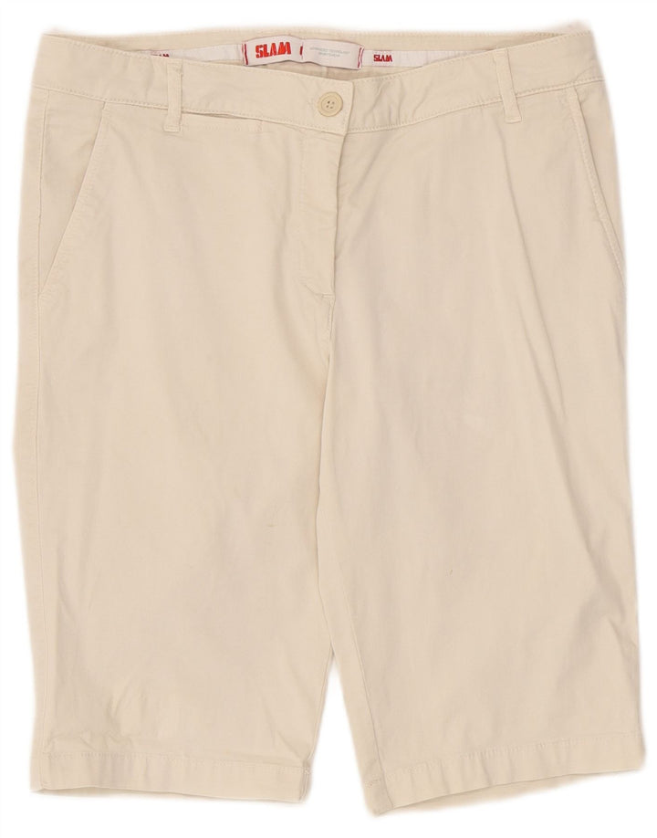 Slam Womens Chino Shorts IT 46 Large W32 Beige Cotton