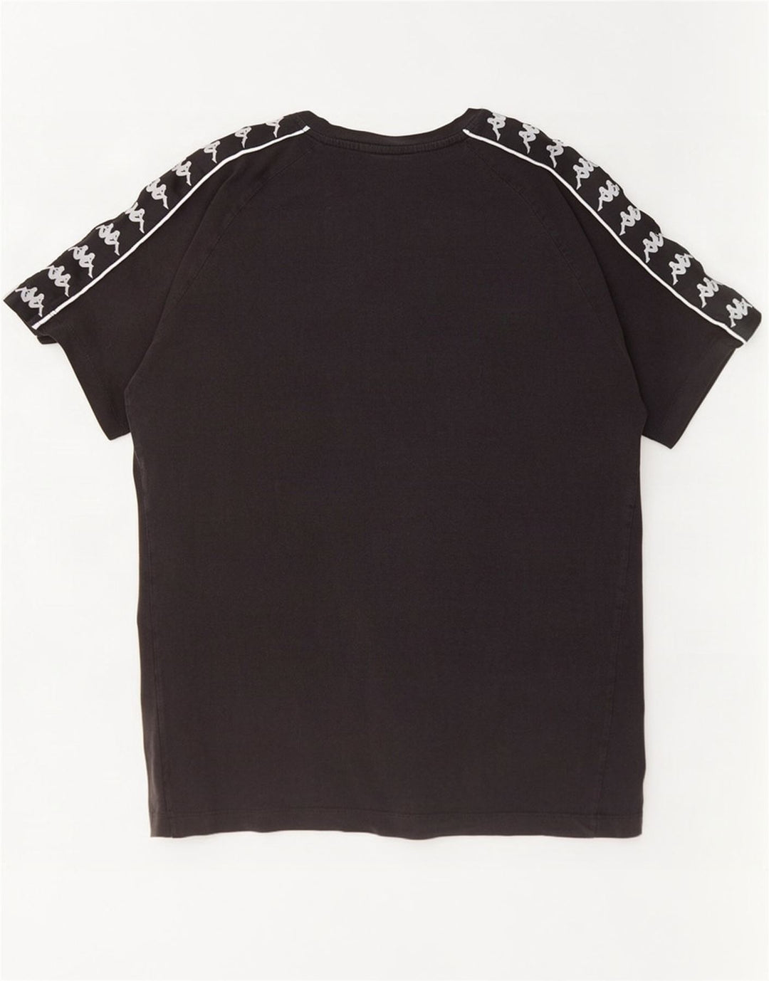 Kappa Herren Grafik-T-Shirt-Oberteil aus mittelschwarzer Baumwolle