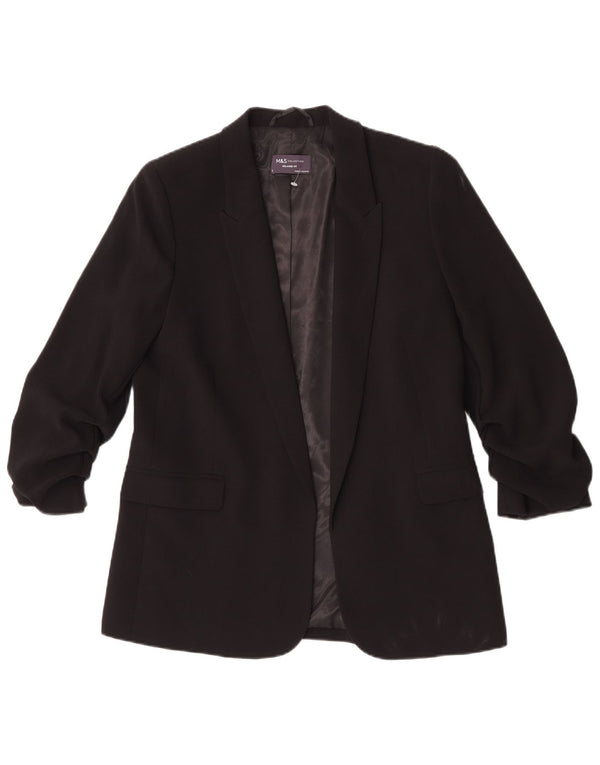 Marks & Spencer Chaqueta Blazer de Manga 3/4 para Mujer UK 10 Small Black